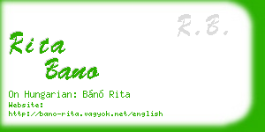 rita bano business card
